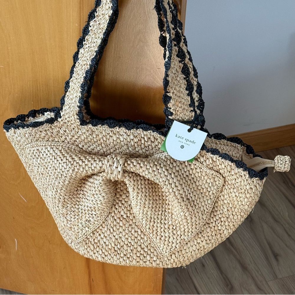 NWT Kate Spade New York x Target Raffia Bow Tote Bag - Picture 3 of 8